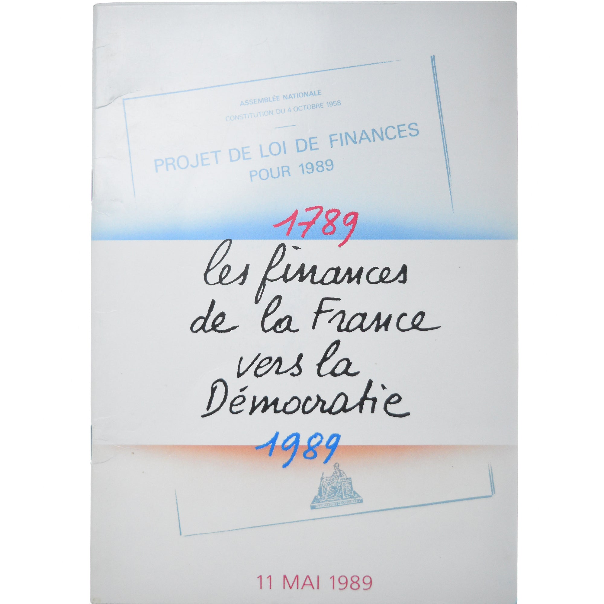 France, États généraux, Franc, 1989, MDP, Feuillet projet de loi de finances