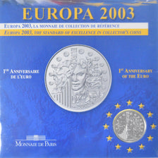 France, 1/4 Euro, Europa, 2003, Monnaie de Paris, BU, MS(65-70), Silver