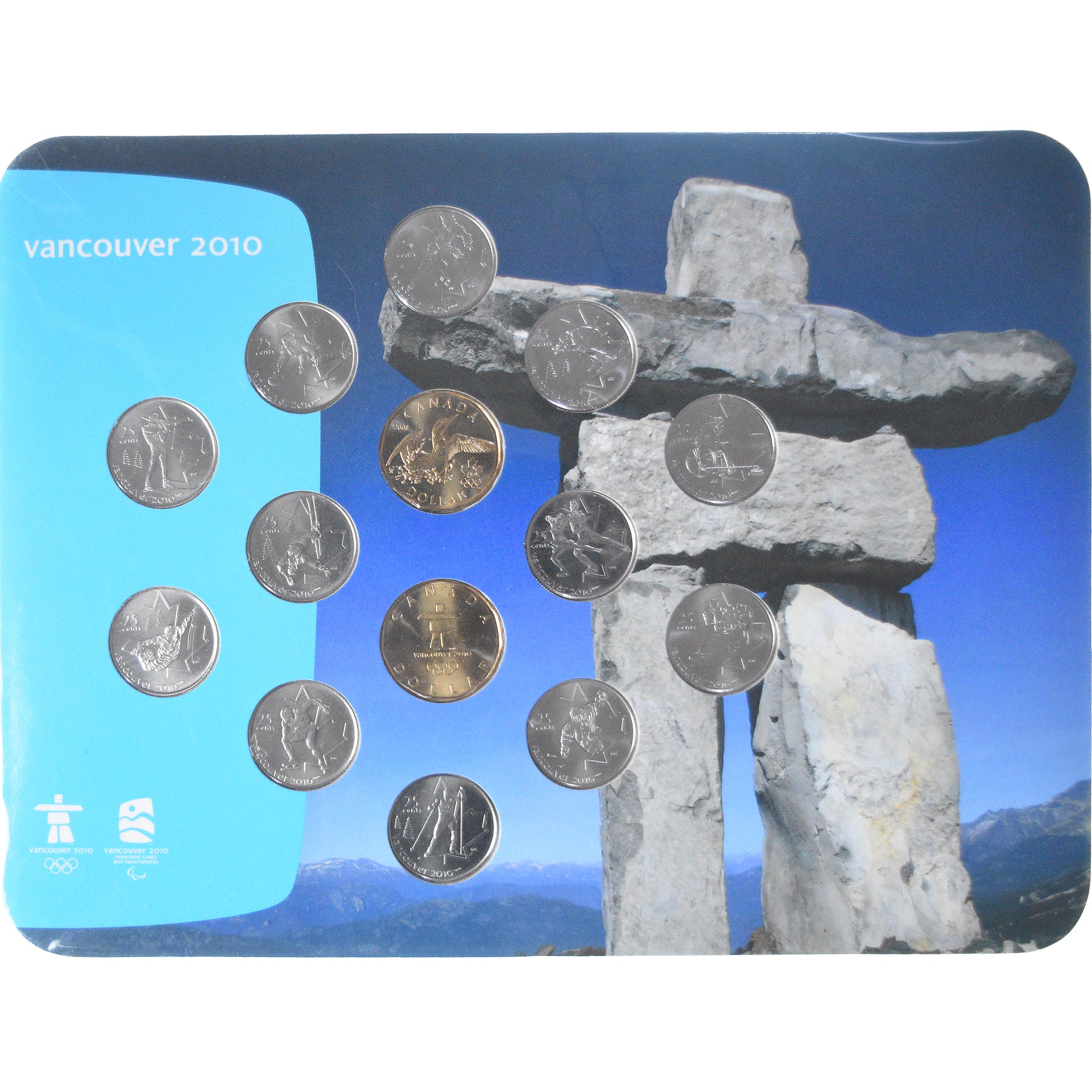 Coin, Canada, Elizabeth II, Vancouver Winter Olympics, Quarter set, 2010, Royal