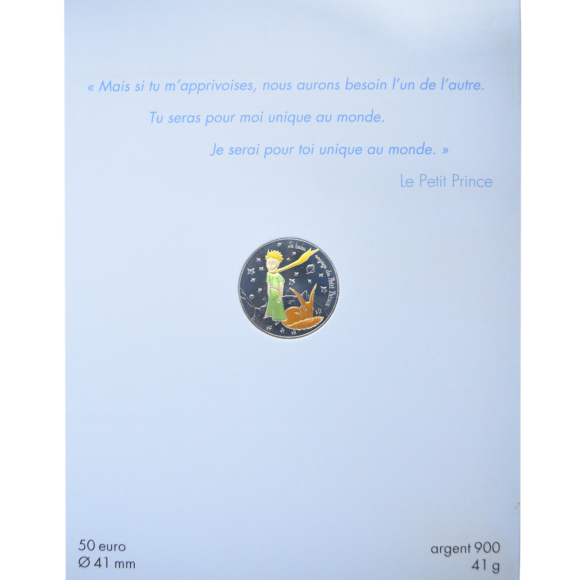 France, 50 Euro, Petit Prince (renard), 2016, Monnaie de Paris, Colorized