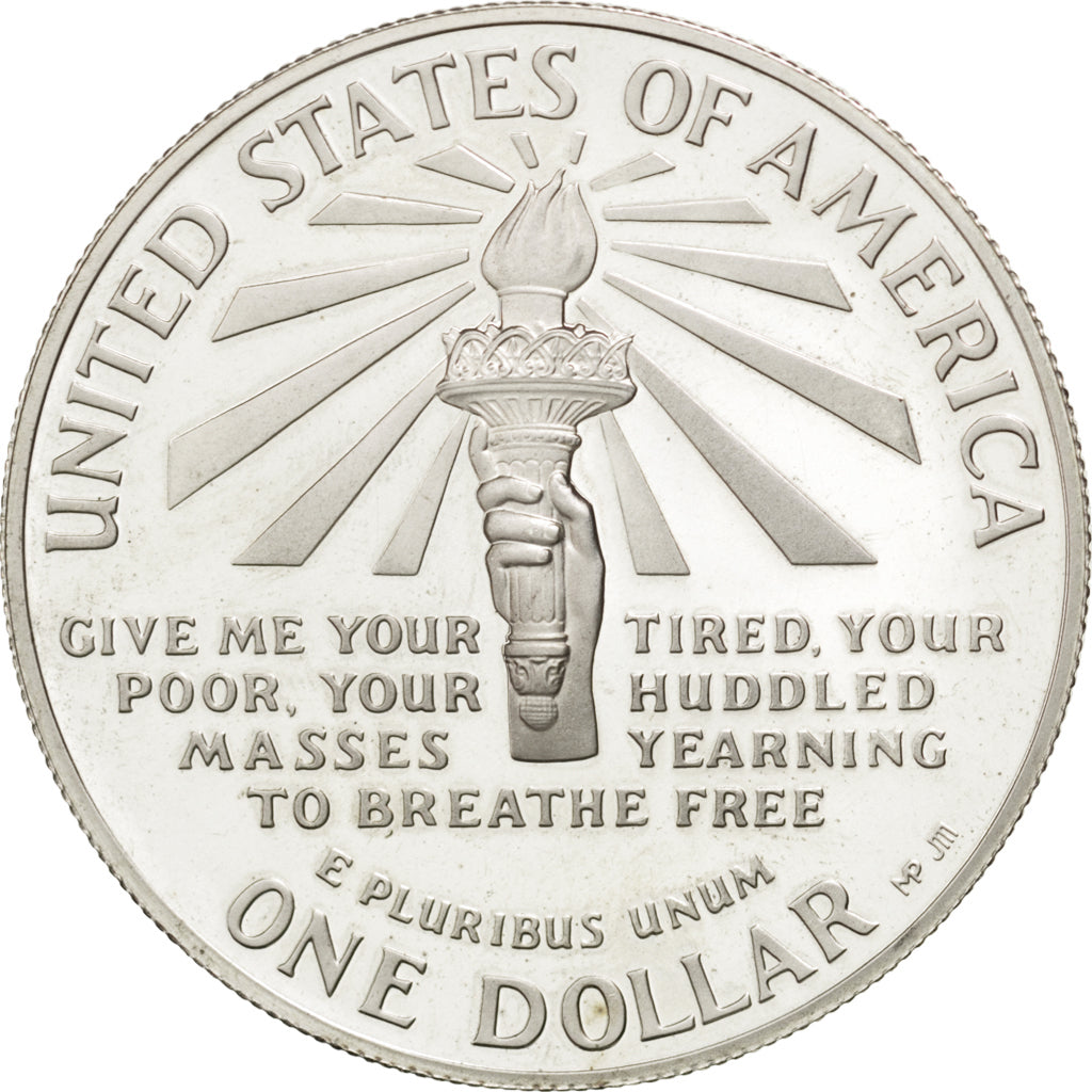 UNITED STATES, Dollar, 1986, U.S. Mint, KM #214, MS(63), Silver, 38.1, 26.89