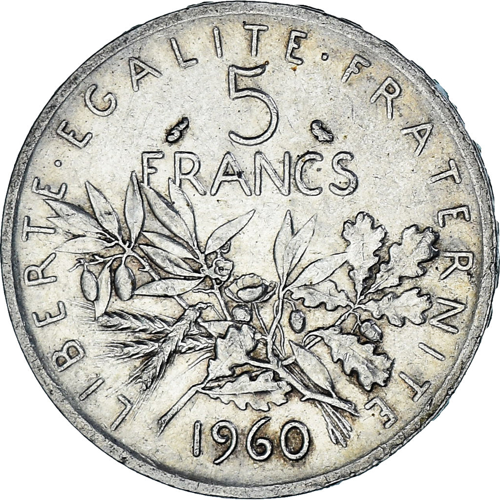 Coin, France, Semeuse, 5 Francs, 1960, Paris, AU(50-53), Silver, KM:926
