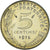 Moneda, Francia, Marianne, 5 Centimes, 1975, Paris, série FDC, FDC, Aluminio -
