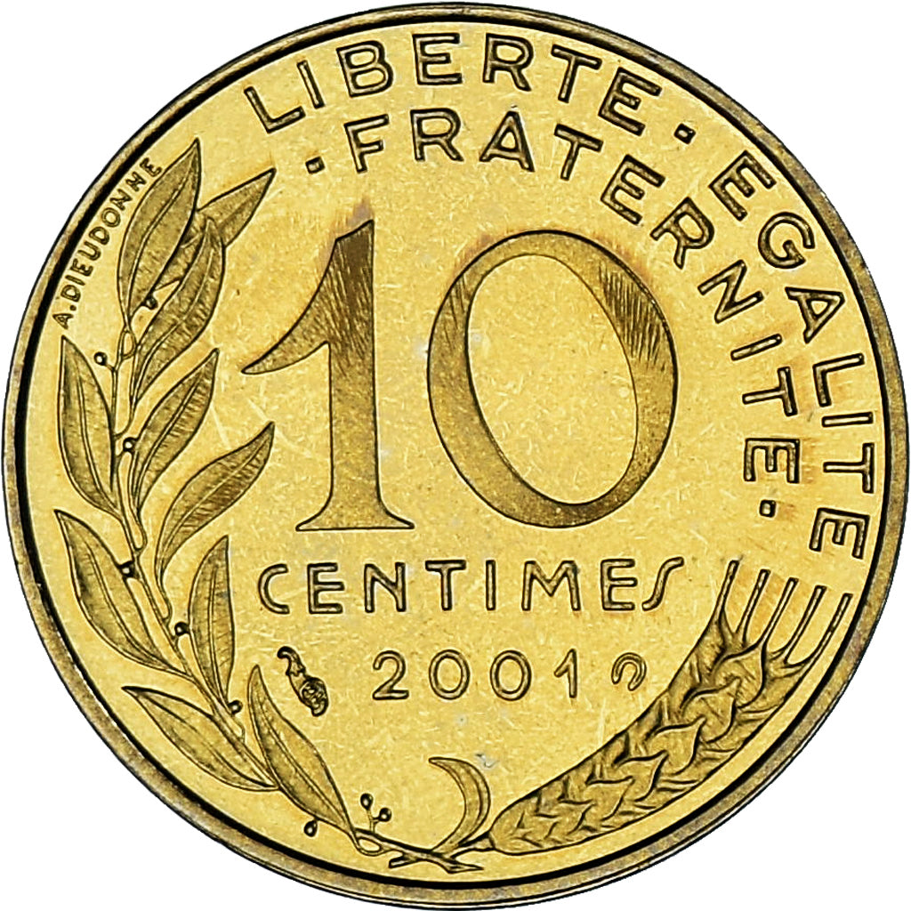Monnaie, France, Marianne, 10 Centimes, 2001, Monnaie de Paris, BE, FDC