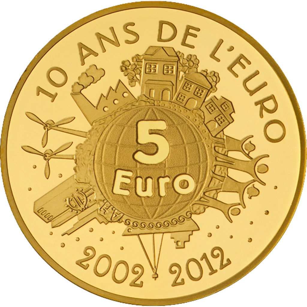 FRANCE, 5 Euro, 2012, Paris, KM #1890, MS(65-70), Gold, 11, 0.50