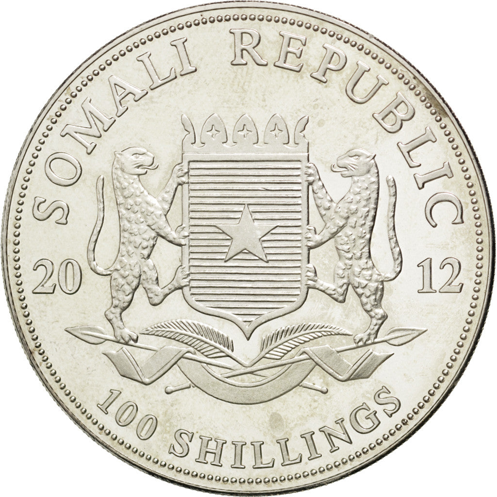 Moneta, Somalia, 100 Shillings, 2012, SPL, Argento