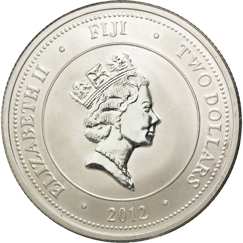 Coin, Fiji, Elizabeth II, 2 Dollars, 2012, MS(65-70), Silver, KM:151