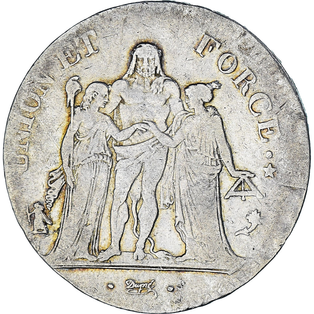 Coin, France, Union et Force, 5 Francs, AN 4, Paris, VF(20-25), Silver
