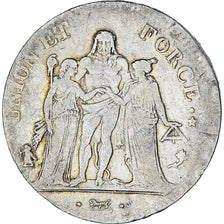 Coin, France, Union et Force, 5 Francs, AN 4, Paris, VF(20-25), Silver
