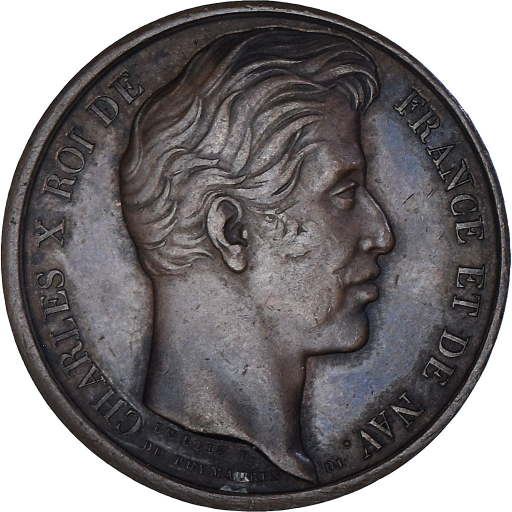 France, Jeton, Charles X, Reconnaissance de la ville de Lille, 1827, TTB+