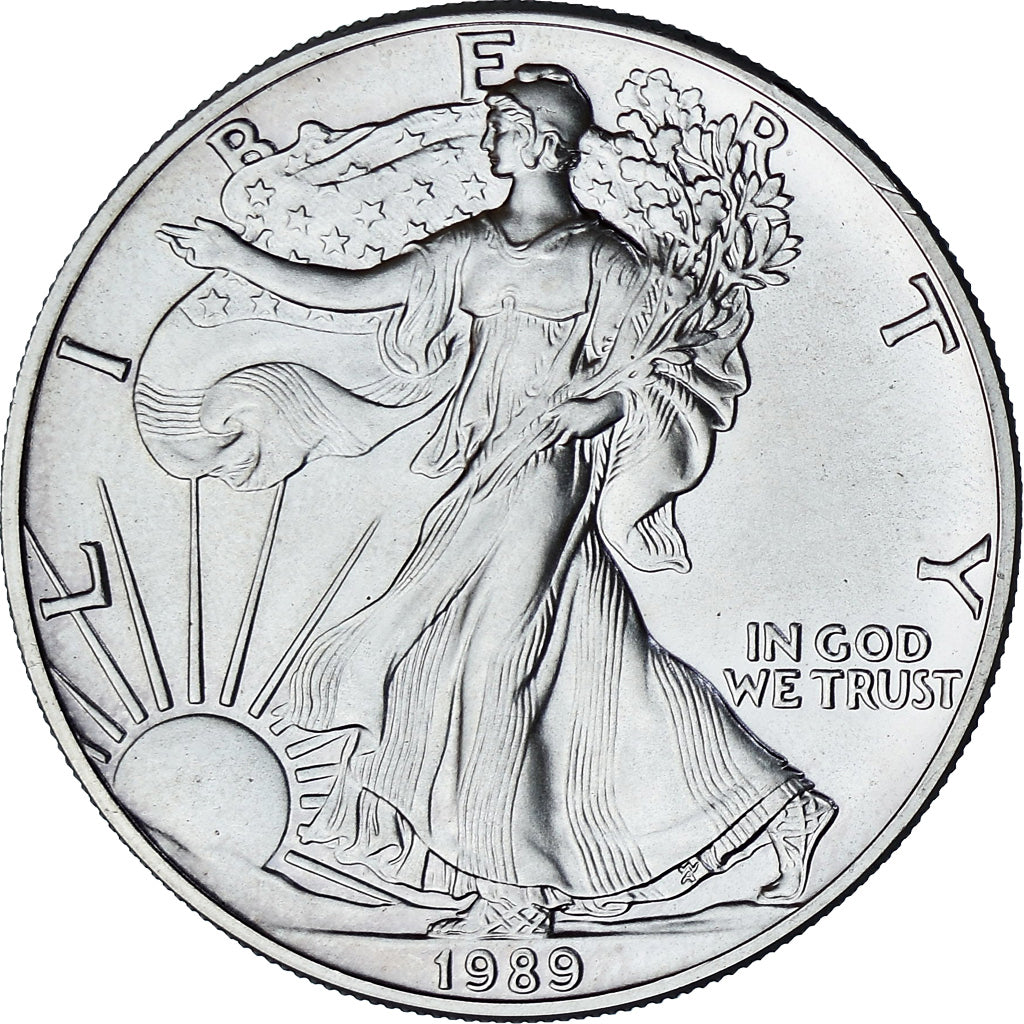 United States, Silver Eagle, 1 Dollar, 1 Oz, 1989, Philadelphia, Bullion
