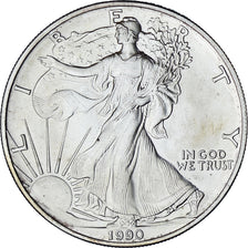 États-Unis, Silver Eagle, 1 Dollar, 1 Oz, 1990, Philadelphie, Bullion, SPL