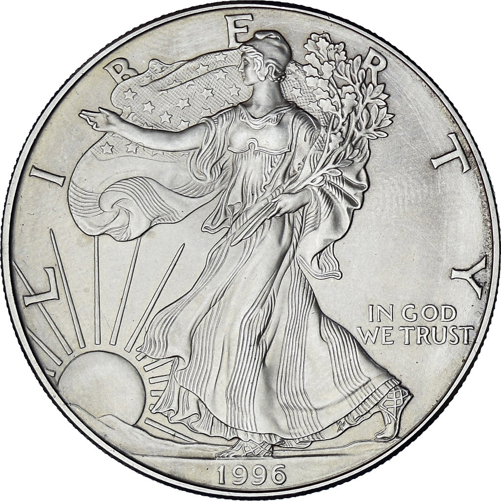 United States, Silver Eagle, 1 Dollar, 1 Oz, 1996, Philadelphia, Bullion