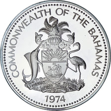 Bahamas, Elizabeth II, 5 Dollars, 1974, Franklin Mint, Proof, MS(65-70), Silver