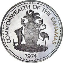Bahamas, Elizabeth II, 2 Dollars, 1974, Franklin Mint, Proof, MS(65-70), Silver