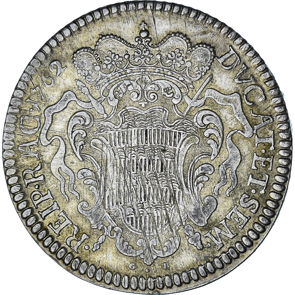 République de Raguse, Tallero, 1762, Ragusa (Dubrovnik), TB+, Argent, KM:18