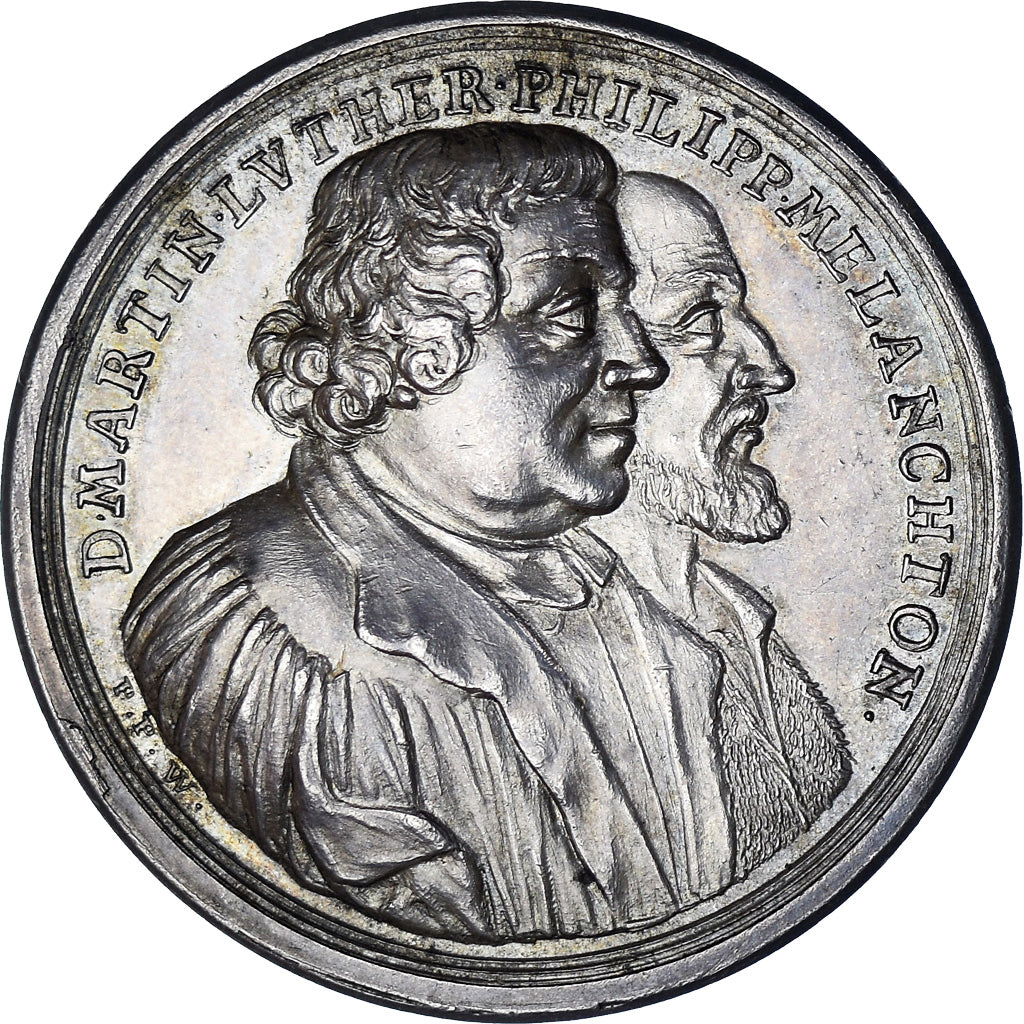 Germany, Medal, Bicentenaire de la confession d'Augsbourg, 1730, MS(63), Silver