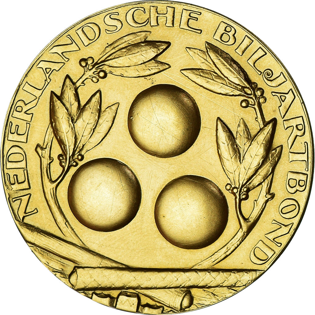 Netherlands, Medal, Nederlandsche biljartbond, 1933, MS(63), Gold