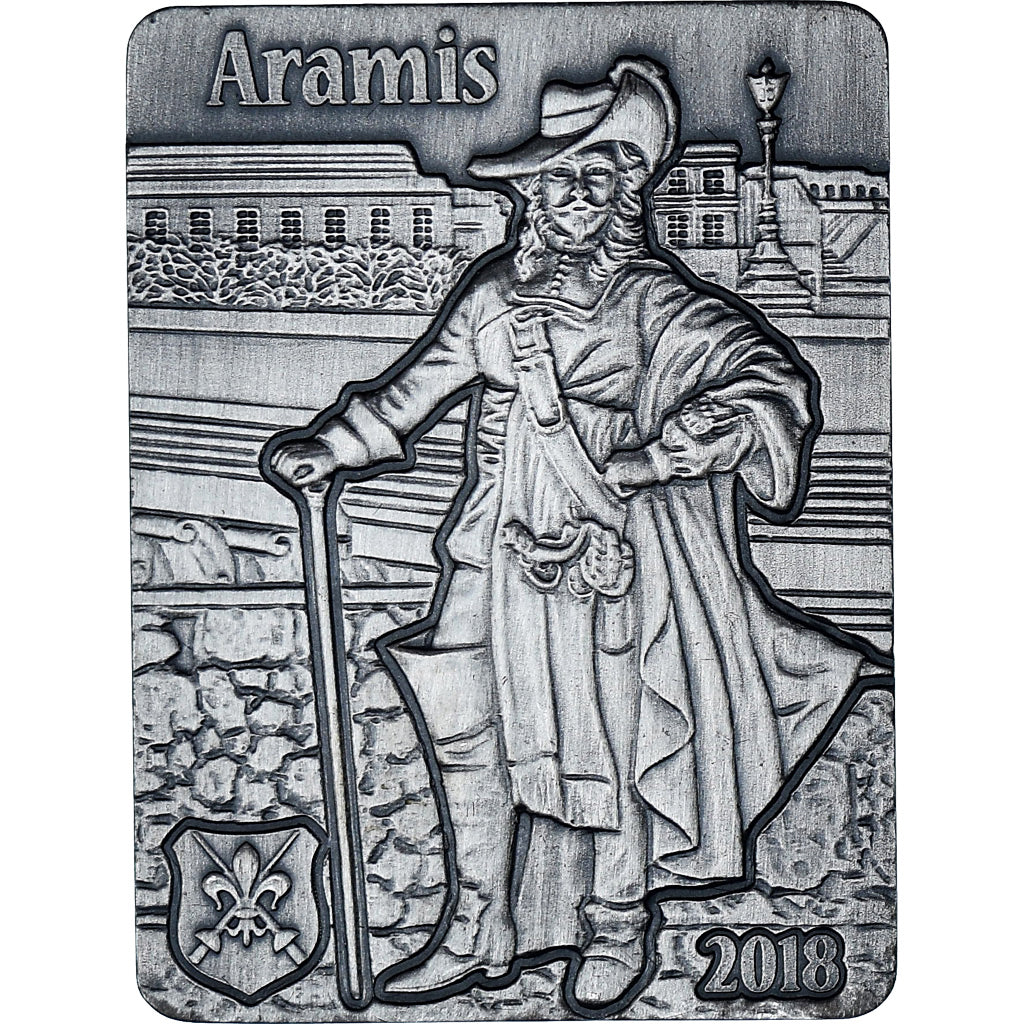 Yibuti, 3 mousquetaires, Aramis, 250 Francs, 2018, 1 Oz, SC, Plata