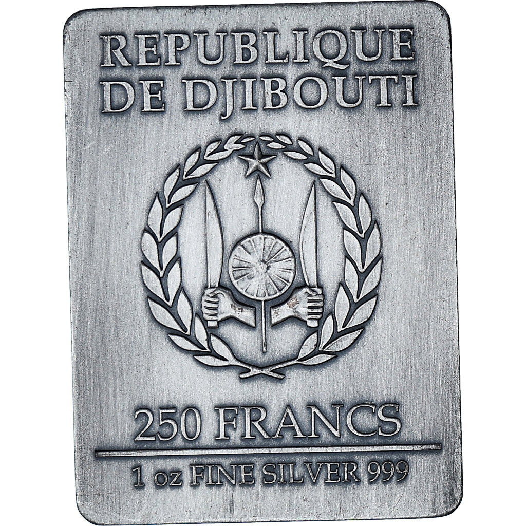 Yibuti, 3 mousquetaires, Aramis, 250 Francs, 2018, 1 Oz, SC, Plata