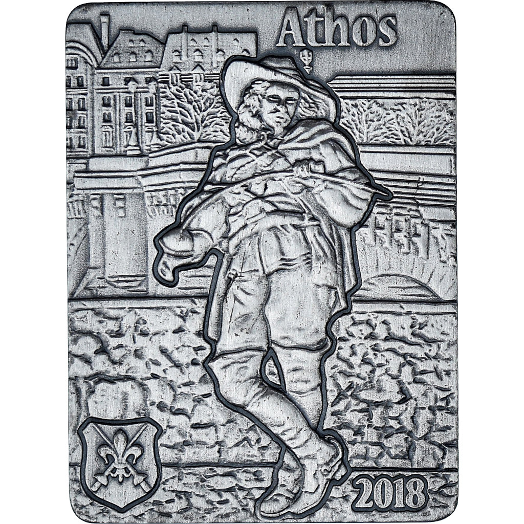 Djibouti, 3 Musketeers, Athos, 250 Francs, 2018, 1 Oz, MS(63), Silver