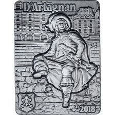 Djibouti, 3 Musketeers, D'Artagnan, 250 Francs, 2018, 1 Oz, MS(63), Silver