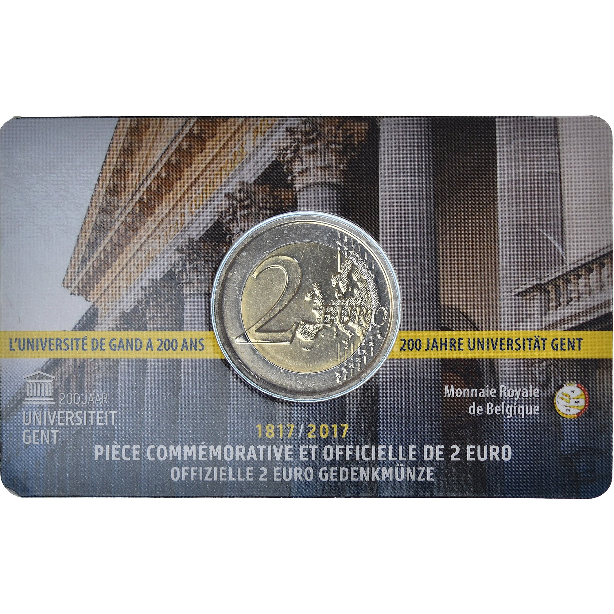 Belgium, 2 Euro, 200 ans de l'Université de Gand, 2017, Royal Belgium Mint