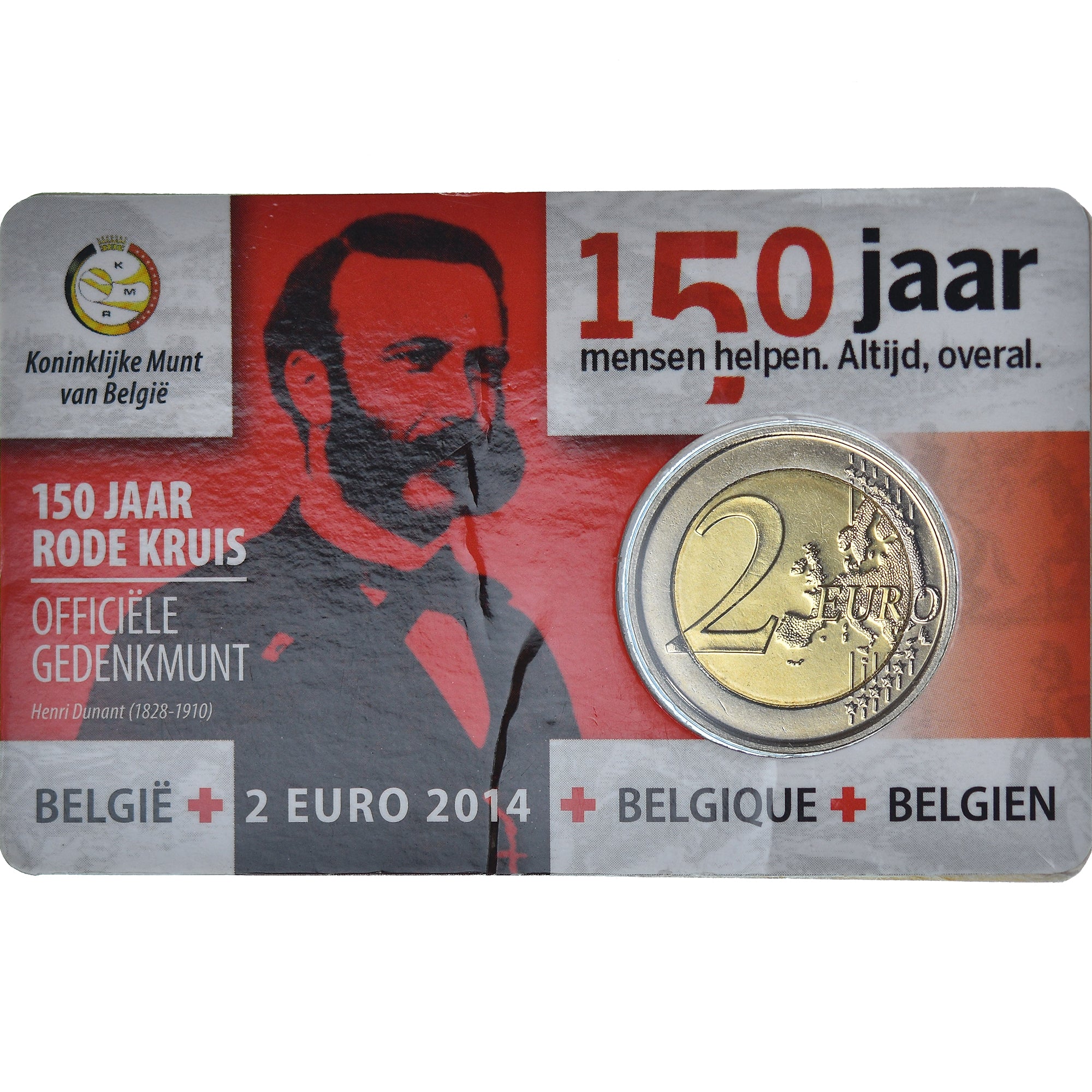 Belgium, 2 Euro, 150 ans de la Croix Rouge, 2014, Royal Belgium Mint, MS(65-70)
