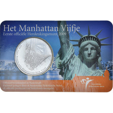 Netherlands, Beatrix, 5 Euro, Manhattan, 2009, Utrecht, MS(63), Silver Plated