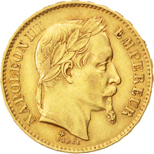 Second Empire, 20 francs or Napoléon III tête laurée, 1867 BB, Strasbourg, Gadou