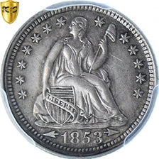 United States, Seated Liberty, Half Dime, 1853, Philadelphia, PCGS, Cleaned-XF