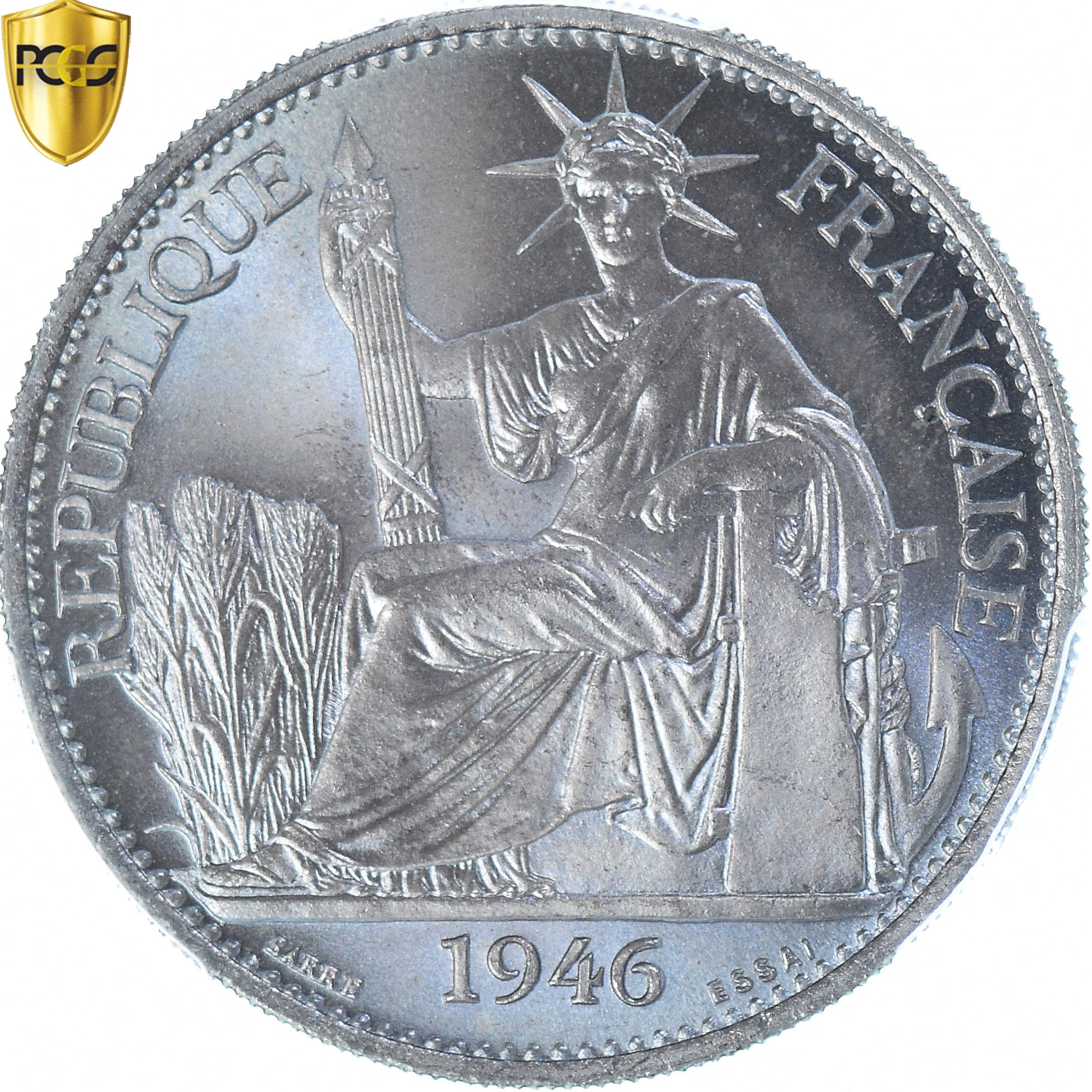 French Indochina, 50 Cents, 1946, Paris, ESSAI, PCGS, SP66, MS(65-70)