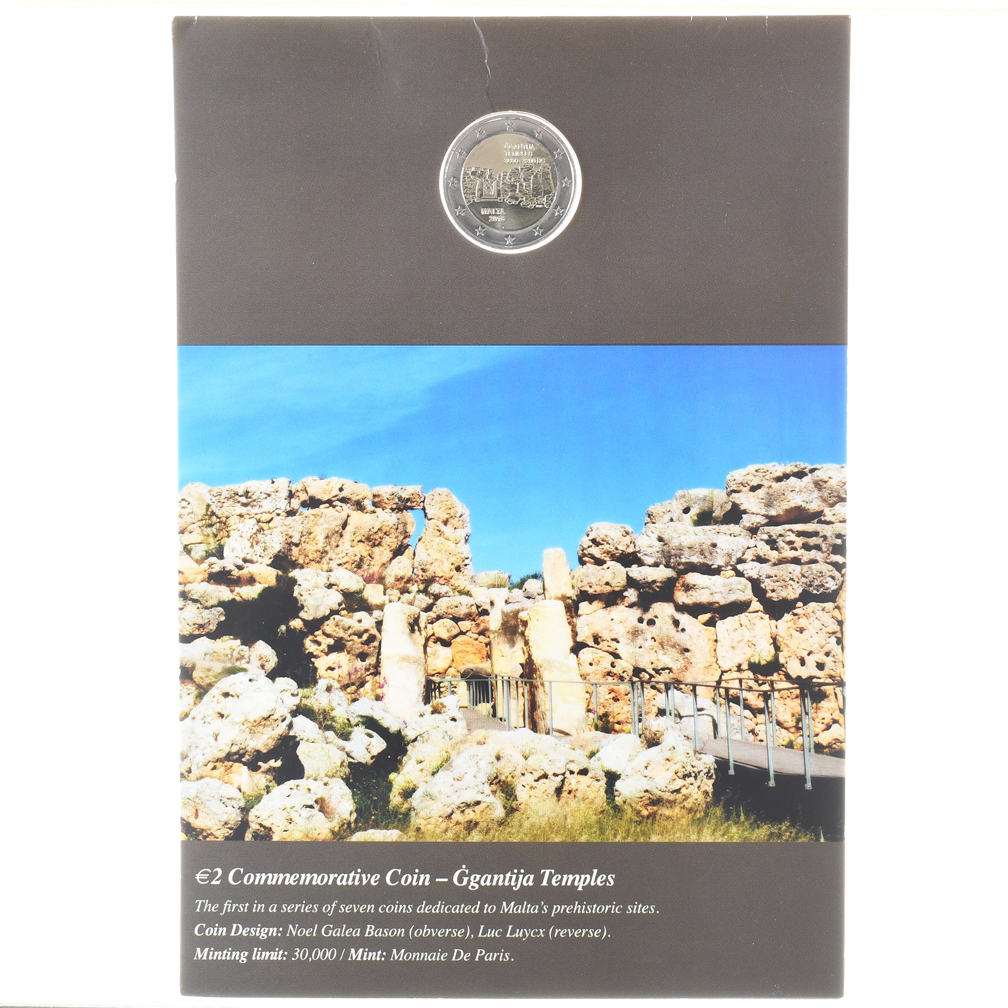 Malte, 2 Euro, Ġgantija Temples, 2016, Monnaie de Paris, BU, FDC, Bimétallique