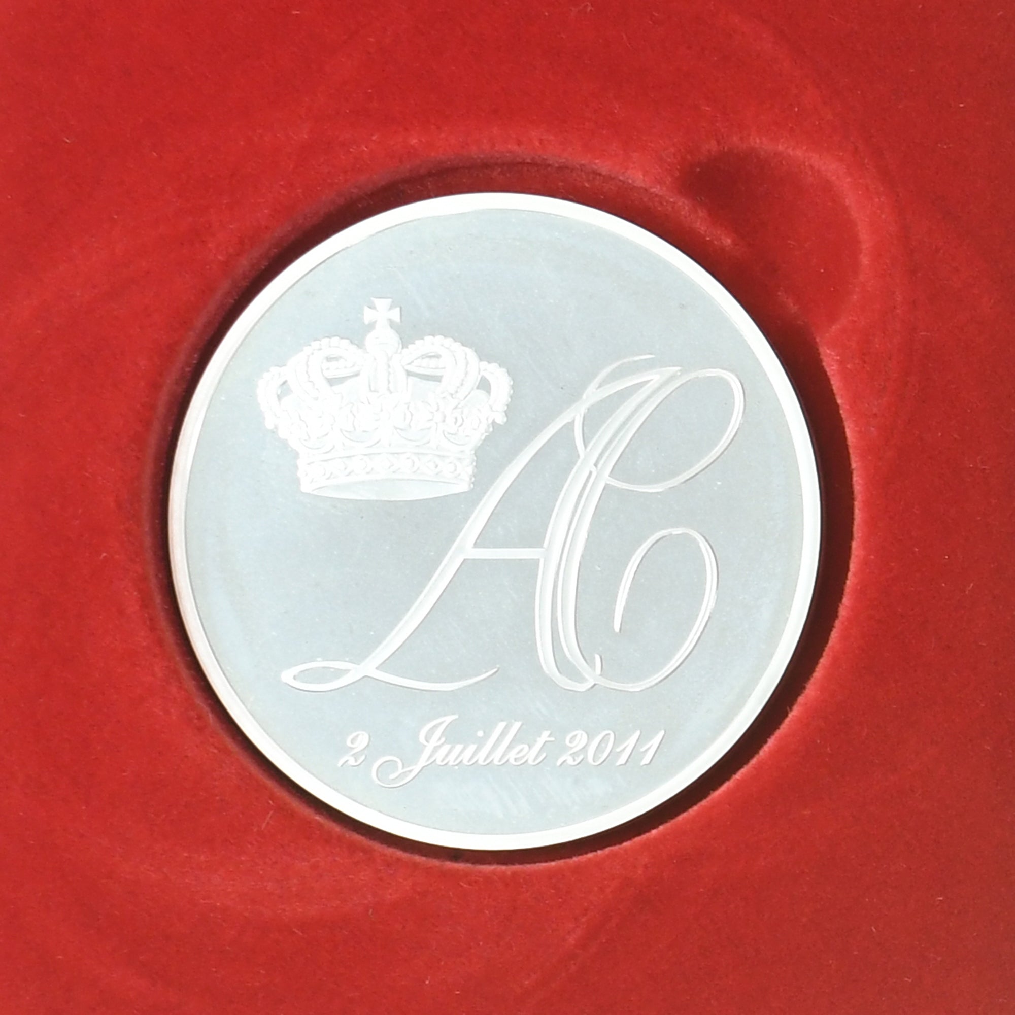 Monaco, Medal, Mariage d'Albert et Charlène, 2011, BE, MS(65-70), Silver