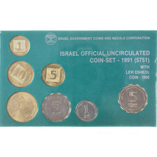 Israel, Uncirculated coin set, 5751 (1991), Jerusalem, Levi Eshkol, MS(65-70)