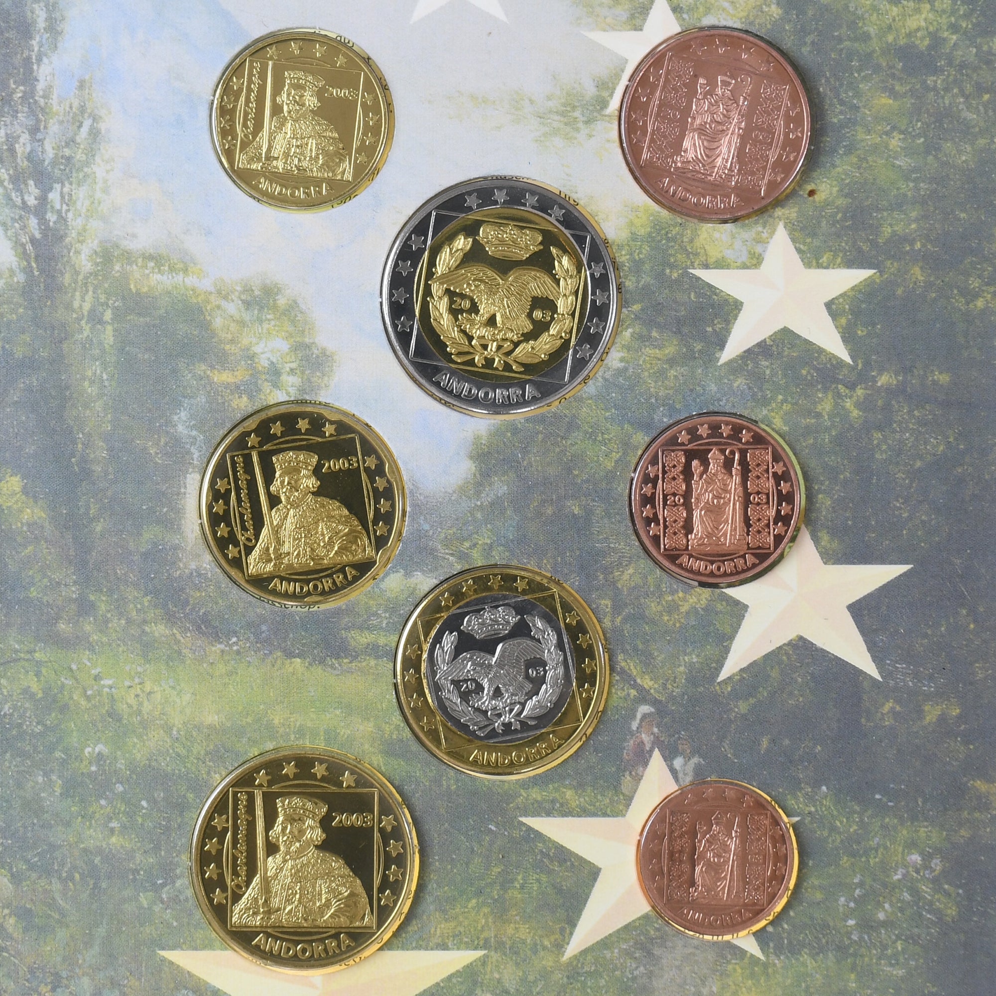 Andorra, Pattern euro set, 2003, ESSAI, FDC, Sin información