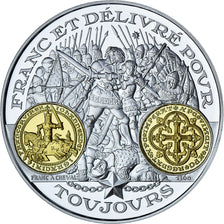 Francia, medaglia, Reproduction du Franc à Cheval, BE, FDC, Gold plated silver