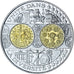 France, Medal, 1er euro Français, BE, MS(65-70), Gold plated silver