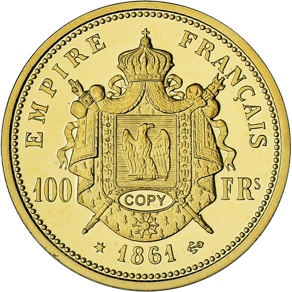 France, Medal, Napoléon III, Reproduction 100 Francs or, BE, MS(65-70), Gold