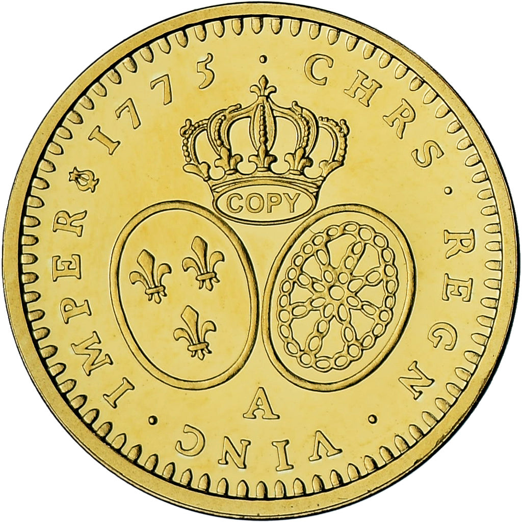 France, Médaille, Louis XVI, Reproduction Louis d'or 1775, BE, FDC, Or
