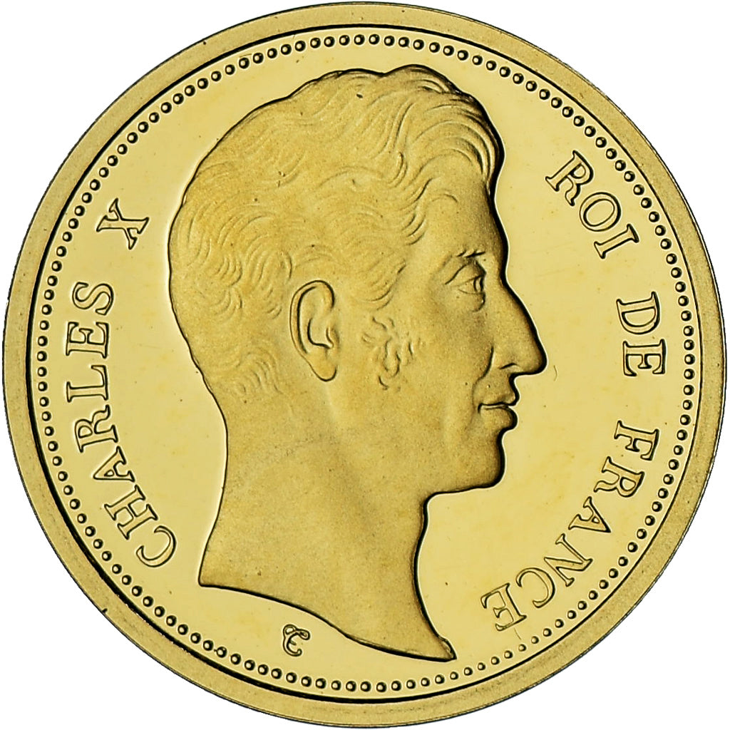 Francia, medaglia, Charles X, Reproduction 100 Francs 1824, BE, FDC, Oro