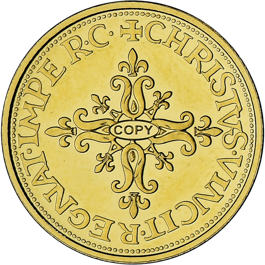 France, Médaille, Henri III, Reproduction écu d'or 1589, BE, FDC, Or