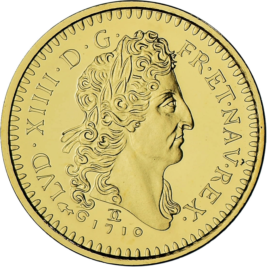 Francia, medaglia, Louis XIV, Reproduction louis d'or 1710, BE, FDC, Oro