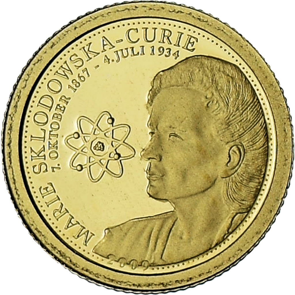 Samoa, Marie Curie, Dollar, 2009, BE, FDC, Or