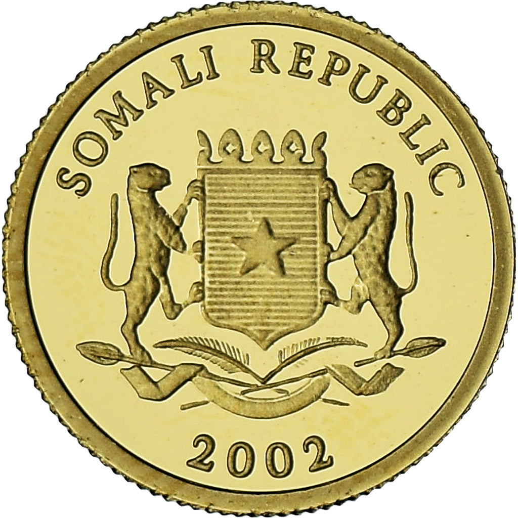 Somalia, Pharaons, 50 Shillings, 2002, BE, MS(65-70), Gold