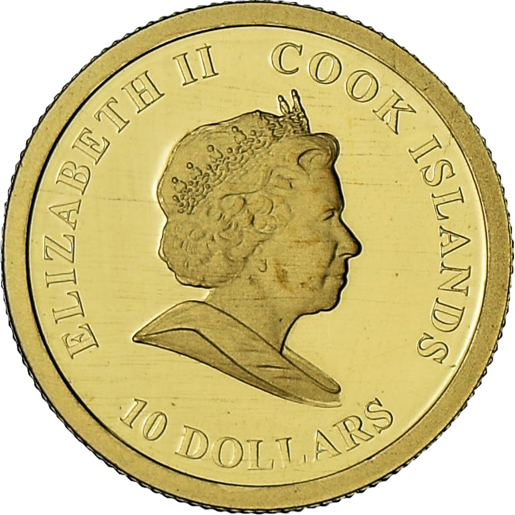 Cook Islands, Elizabeth II, Apollo 11, 10 Dollars, 2009, BE, MS(65-70), Gold