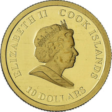 Cook Islands, Elizabeth II, Apollo 11, 10 Dollars, 2009, BE, MS(65-70), Gold