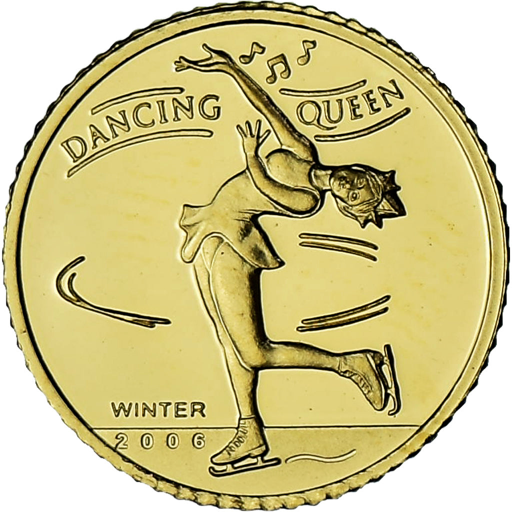 Coin, Mongolia, Dancing Queen, 1000 Togrog, 2006, BE, MS(65-70), Gold