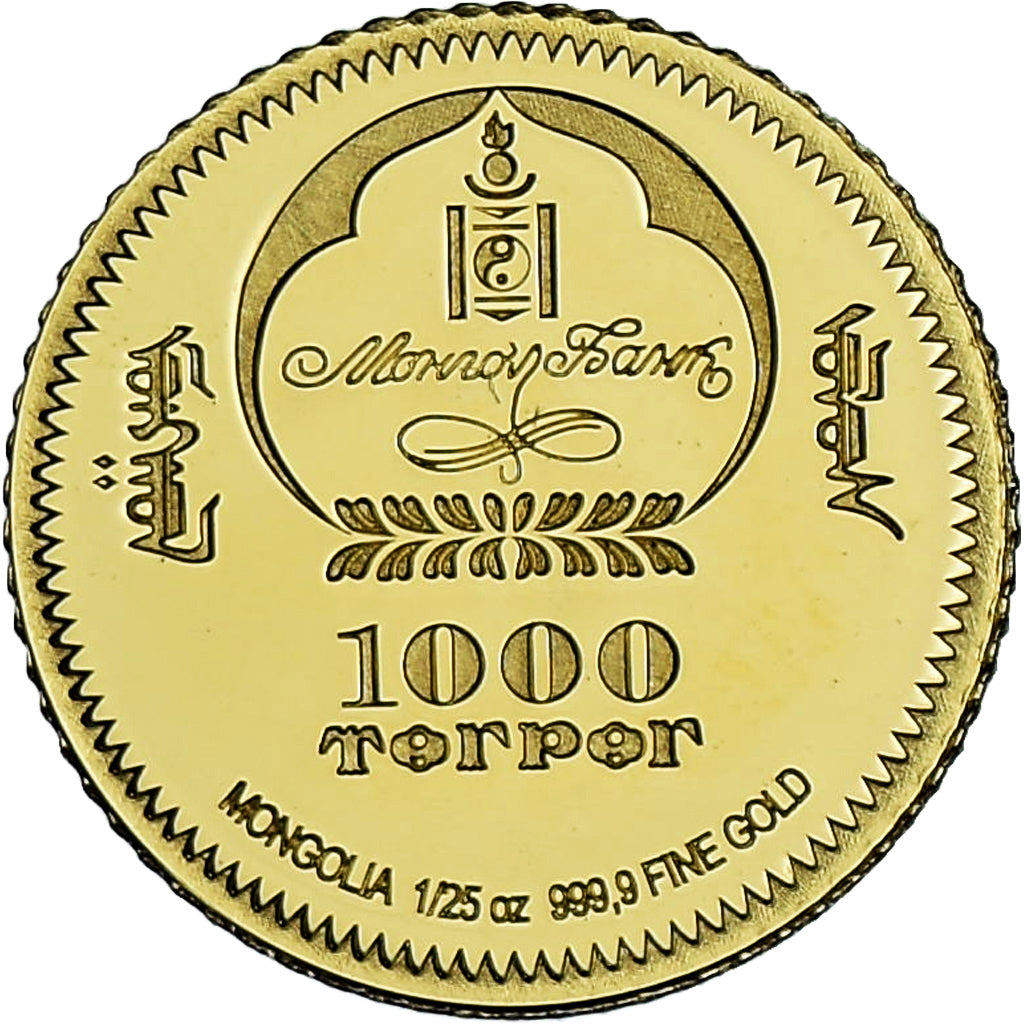 Coin, Mongolia, Dancing Queen, 1000 Togrog, 2006, BE, MS(65-70), Gold