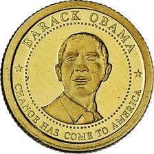 Liberia, Barack Obama, 5 Dollars, 2009, Proof, FDC, Oro